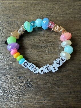 Kids' 'Creative' Multicolor Beaded Stretch Bracelet